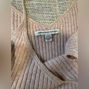 American Eagle Outfitters Ribbed Knit Tank Top - Light Pink